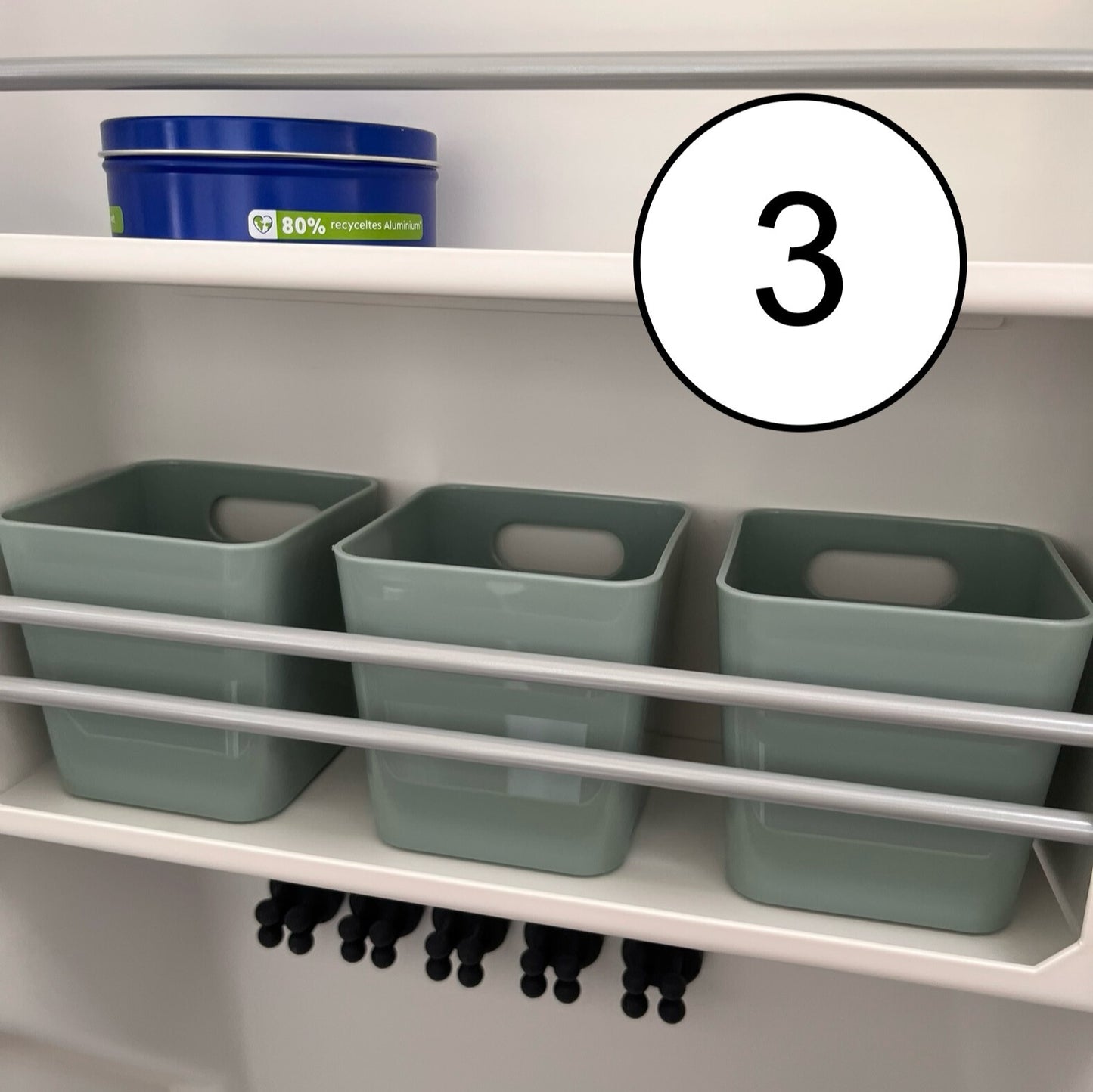 Aufbewahrungsbox VW Grand California 600 680 Bad - Farbe weiß, grau & silbergrün