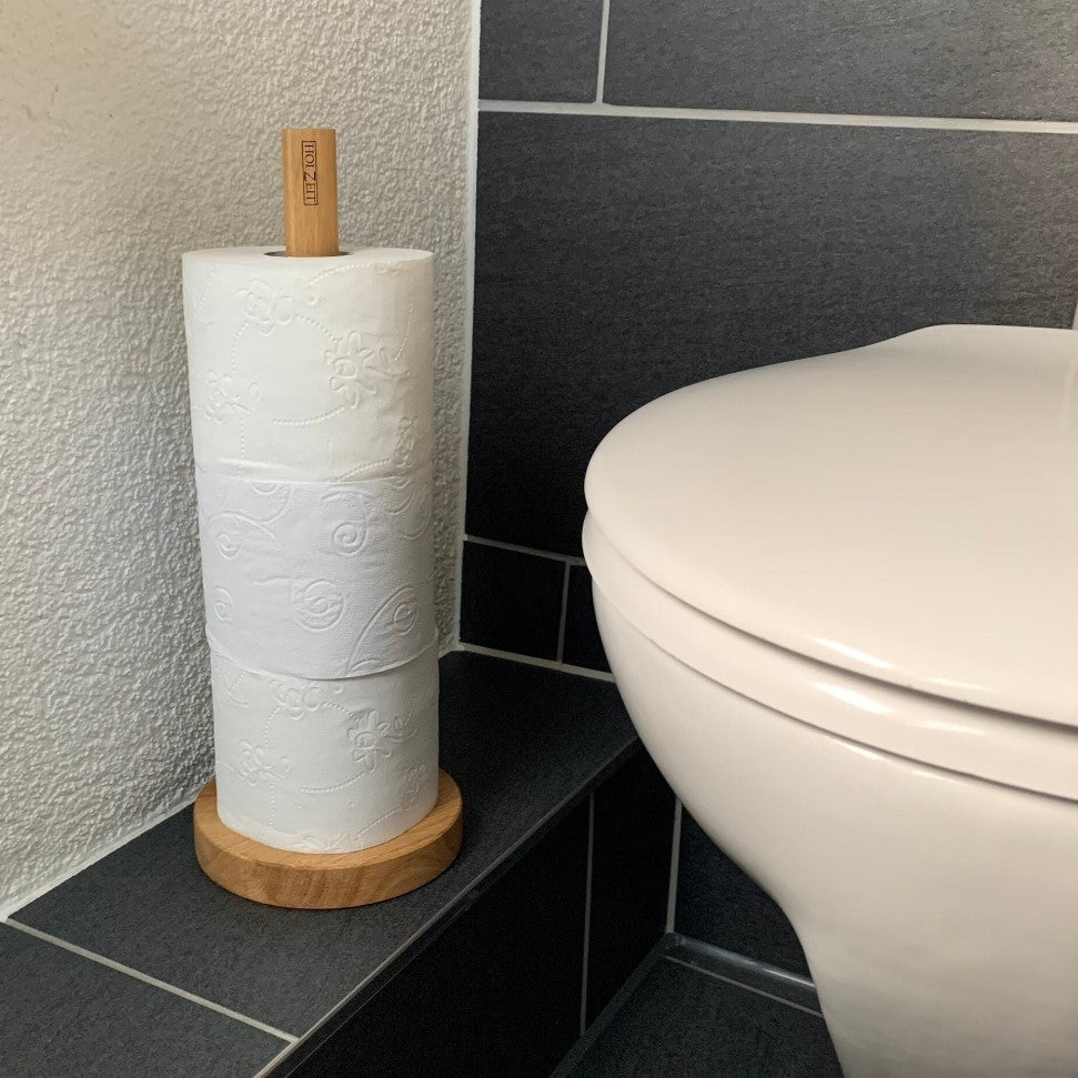 Toilettenpapierhalter aus Massivholz Eiche - schlicht & modern