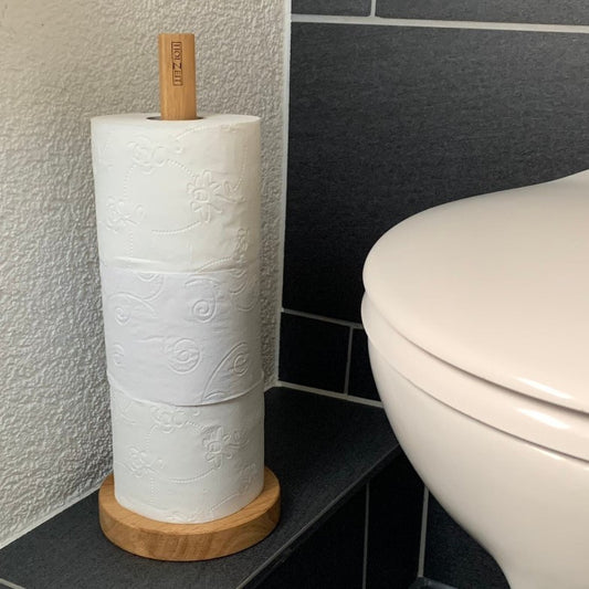 Toilettenpapierhalter aus Massivholz Eiche - schlicht & modern