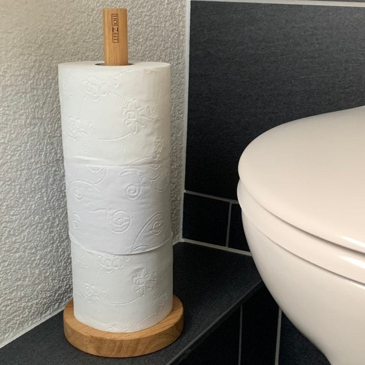 Toilettenpapierhalter aus Massivholz Eiche - schlicht & modern