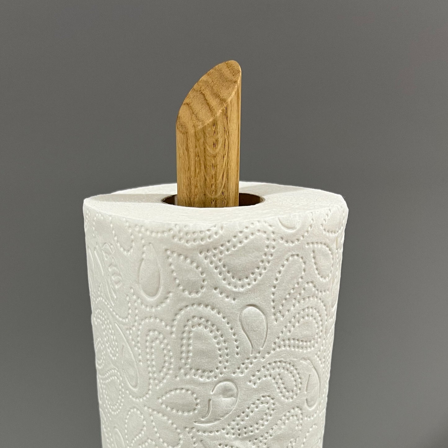 Küchenrollenhalter aus Holz - Metallfuß in Anthrazit