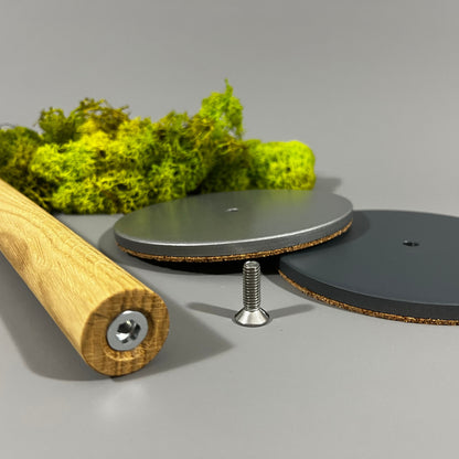 Küchenrollenhalter aus Holz - Metallfuß in Anthrazit