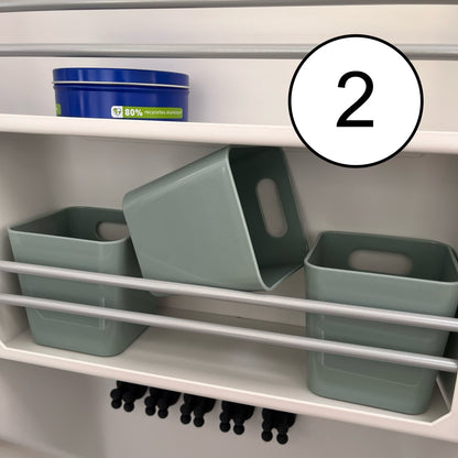 Aufbewahrungsbox VW Grand California 600 680 Bad - Farbe weiß, grau & silbergrün