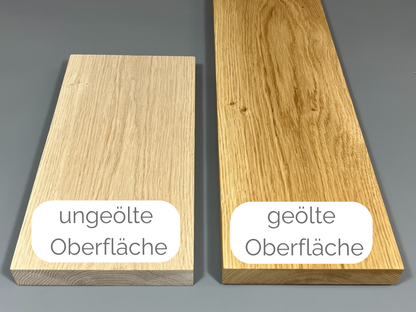 Rustikales Schlüsselbrett aus Massivholz Eiche - magnetisch & mit Ablage