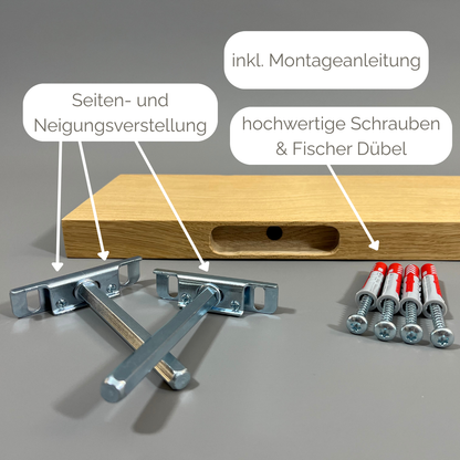 Schwebendes Massivholz Wandregal aus Eiche nach Maß